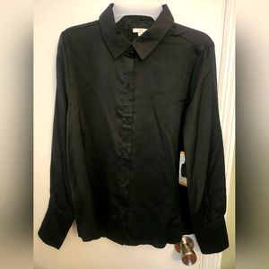 Joie Black Satin Blouse